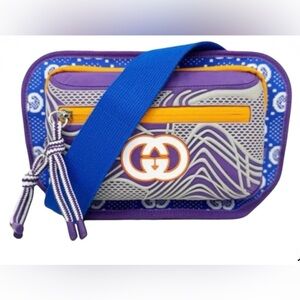 Gucci Purple and Gray Designer Pouch